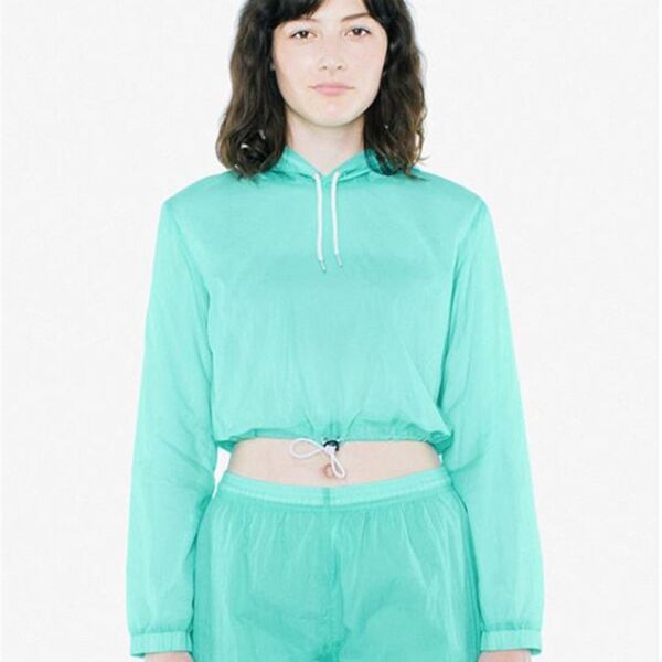 Women's Crinkle Nylon Cropped Hoodie Thumbnail